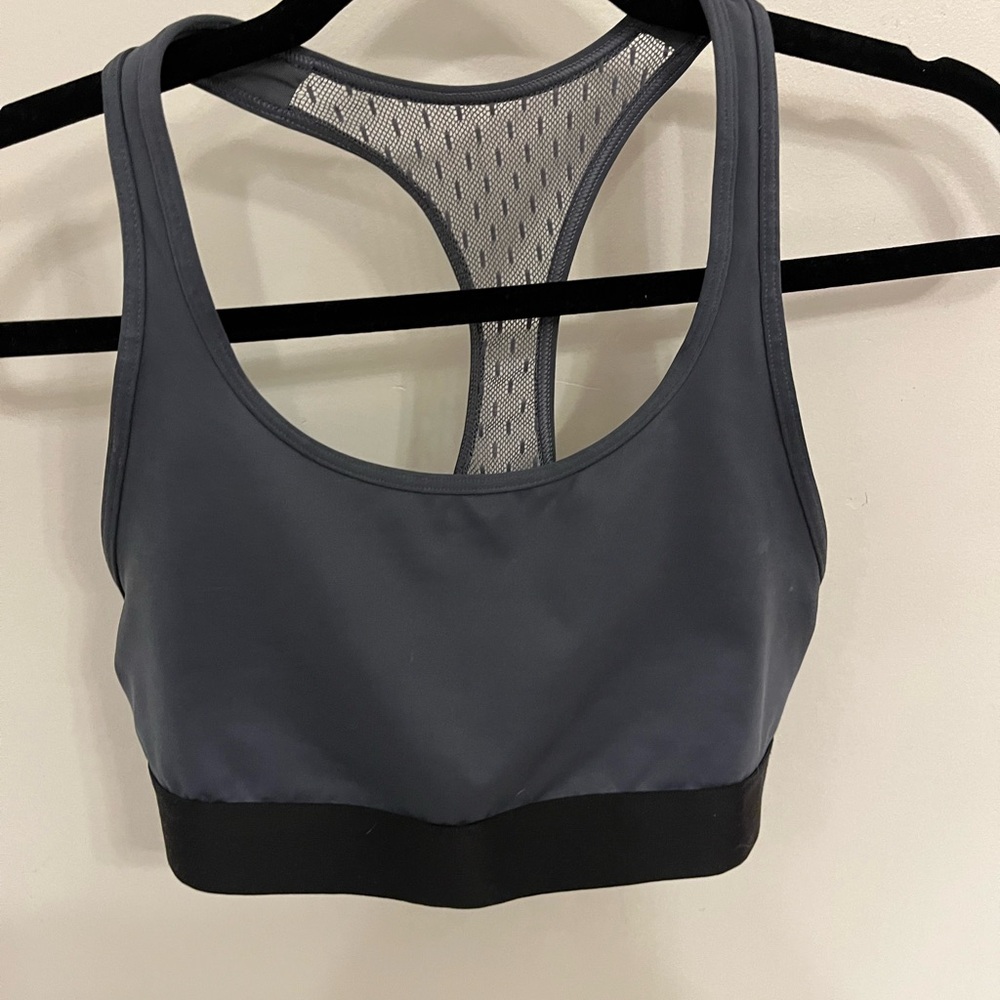 Victoria's Secret Gray and Black Racerback Sports Bra